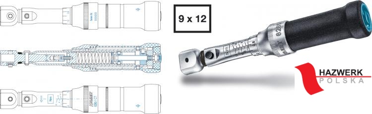 Klucz dynamometryczny wtykowy kw. 9x12mm ( 4-40 Nm ) System 6000CT +/- 2% HAZET 6282-1CT